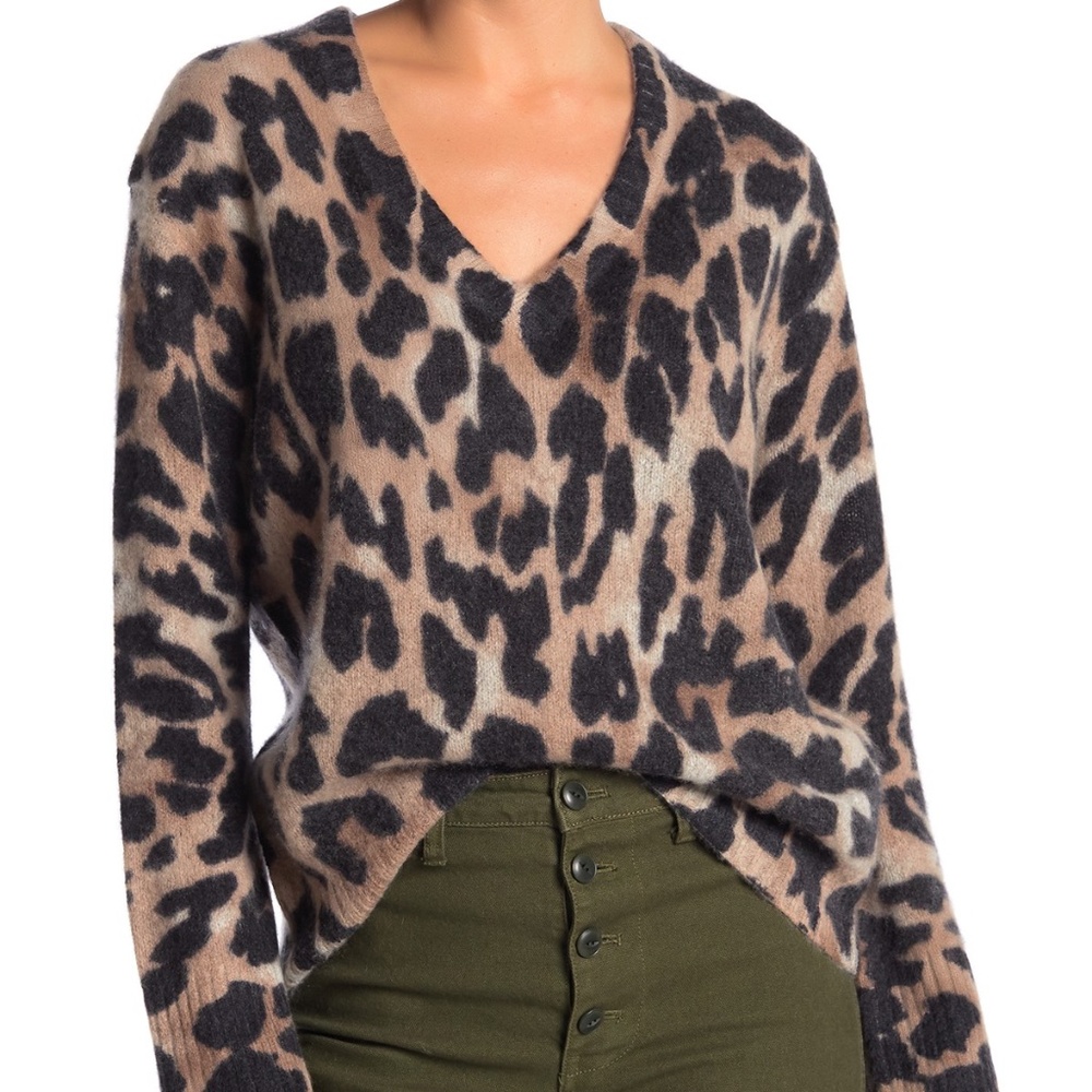 360 Cashmere Geraldine Sweater Leopard Size M - Picture 6 of 13
